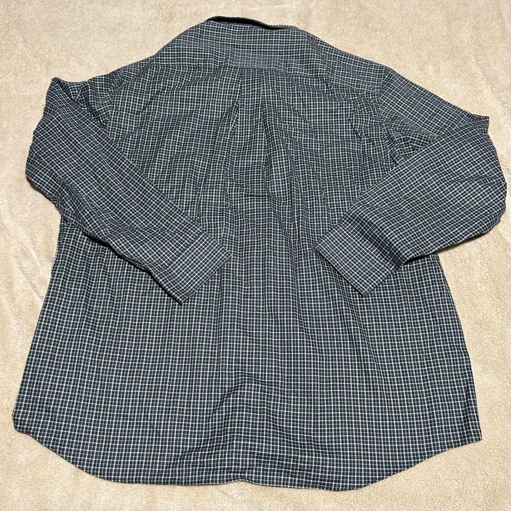 Duluth Trading Button Down Shirt Mens XL Blue Green Plaid Long Sleeve Pocket - Picture 3 of 6